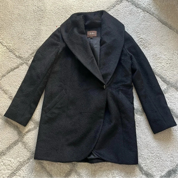 Cole Hahn coat black alpaca wool jacket pea coat 8 - Picture 2 of 13